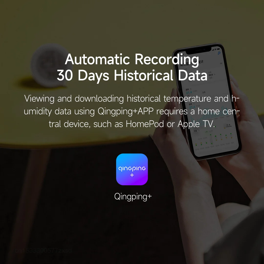Qingping Mini Thermometer T Version Thread/BLE High-precision Indoor E-Link Temperature Humidity Sensor Work  For Apple HomeKit