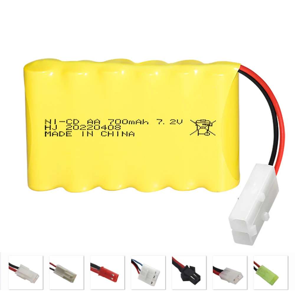 7.2v 700mah NiCD Battery Ni-CD AA 700mah 7.2v Rechargeable Battery Pack For Rc toys Car Tanks Trains Robot Boat Gun spare parts