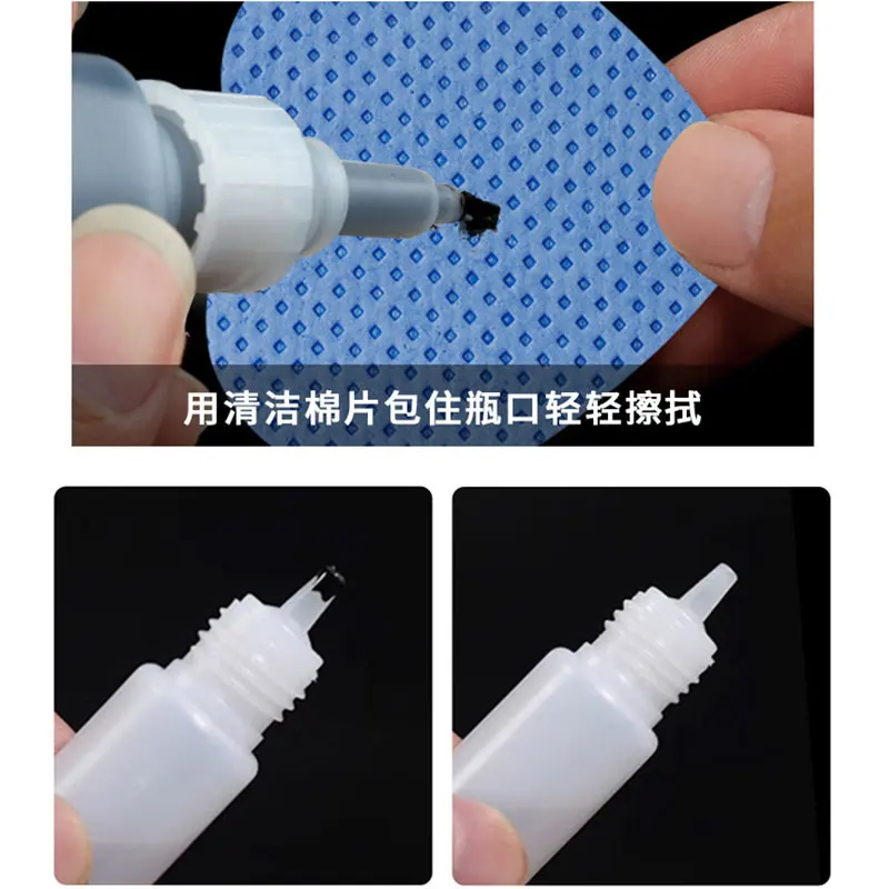 200PCS Tücher Papier Baumwolle Wimpern Kleber Entferner Wischen Mund Der Kleber Flasche Verhindern Verstopfen Kleber Reiniger Pads Lash verlängerung – Detail 7