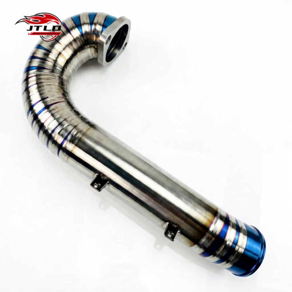 Premium Full Titanium Burnt Blue Turbo Inlet Pipe Kit 76MM Large Diameter For Honda Civic Type R FK8 FK2 Charge Inlet Pipe