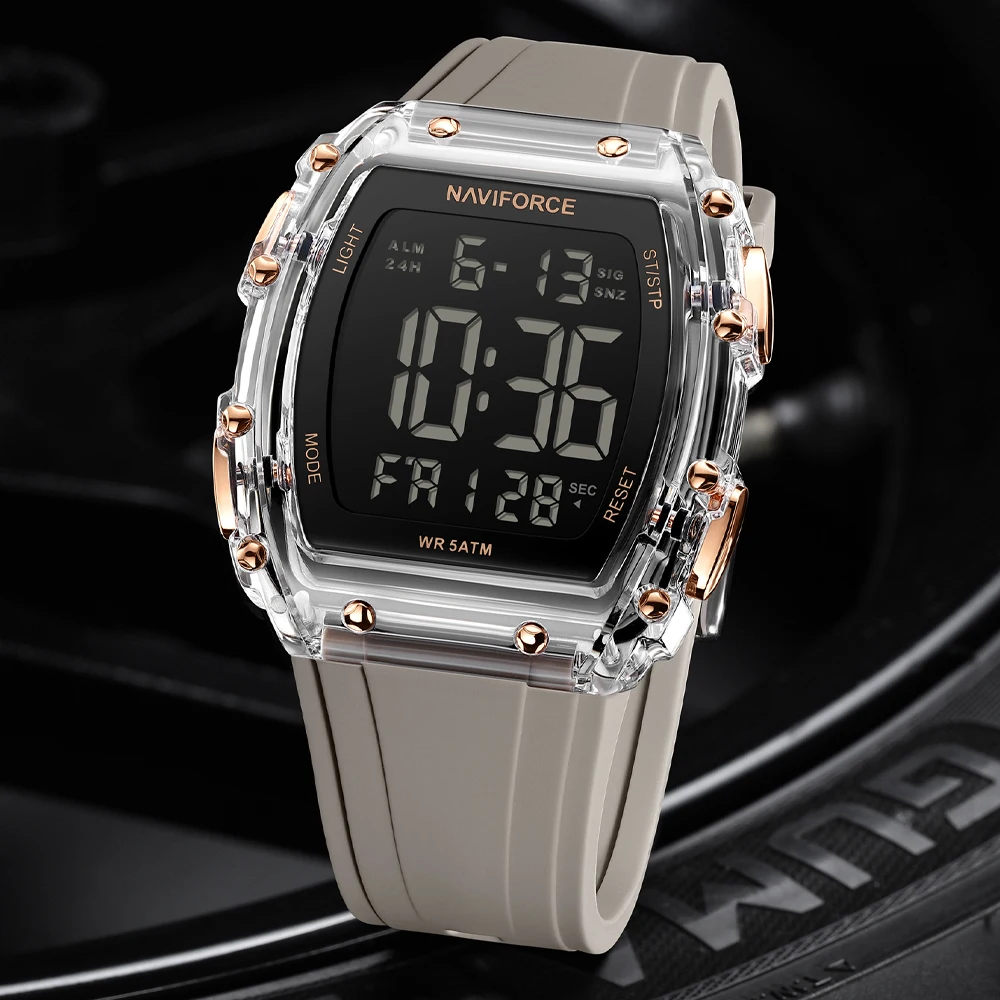 NAVIFORCE Fashion Student Watches Electronic LED Digital Watch for Men Watch Waterproof Sport Multifunctional Alarm Clock Man