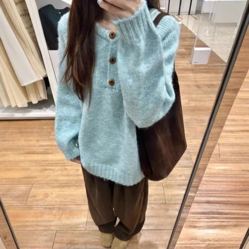 2000s Y2k Slim Vintage Long Sleeve Sweaters Autumn Winter V Neck Pullover Korean Fashion Subculture Long Sleeve Top for Women