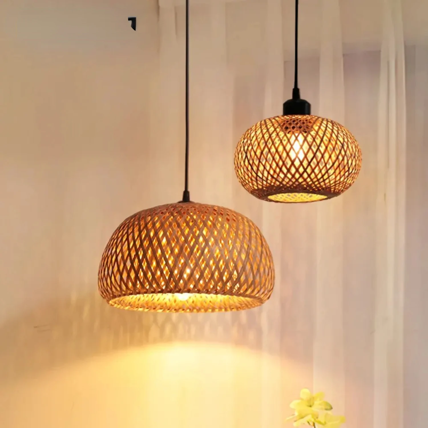 Elevate your space with this gant bamboo rattan chandelier. Add glamour to any room with this sophisticated lighting fixture. Ma