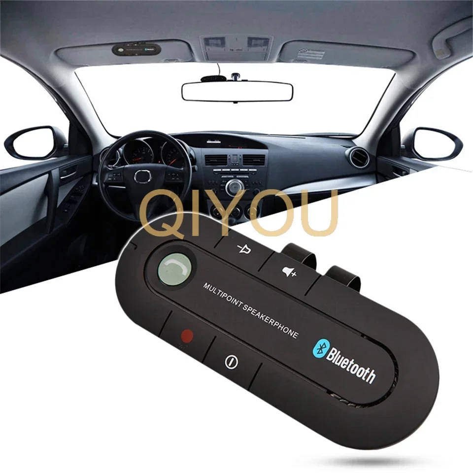 

Bluetooth Hands free Car Kit Wireless Audio Receiver Speaker Phone MP3 Music Player Sun Visor Clip Multipoint Noise Cancelling