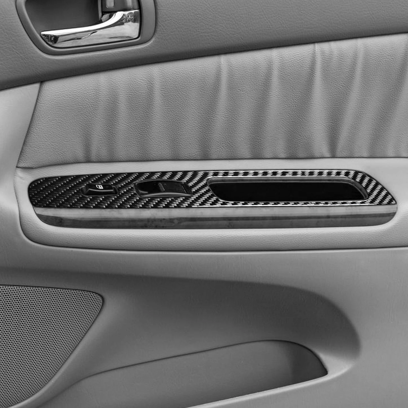 For Toyota Camry XV30 2002-2006 Carbon Fiber Door Window Lift Control Storage Panel Car Accessories Interior Decorative Stickers