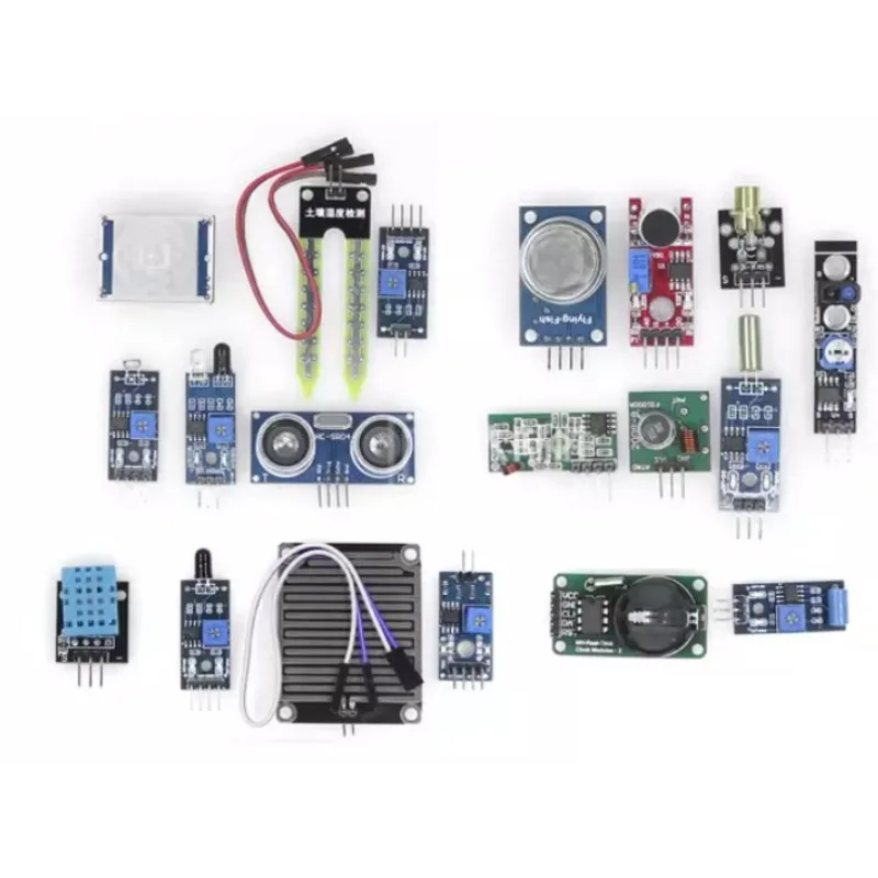 Sensor kit Sensor kit 45 sensors 37 sensors 16 sensors DHT11 HC-SR501 DS1302 HC-SRO4 KY-008 YL-69 MQ-2 315M  TCRT5000 Module