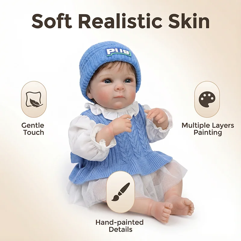 دمية بيتي واقعية بطول 18 بوصة مع طبقات متعددة من الطلاء وجلد ثلاثي الأبعاد، مصنوعة من الفينيل الفاخر للهدايا والجمع