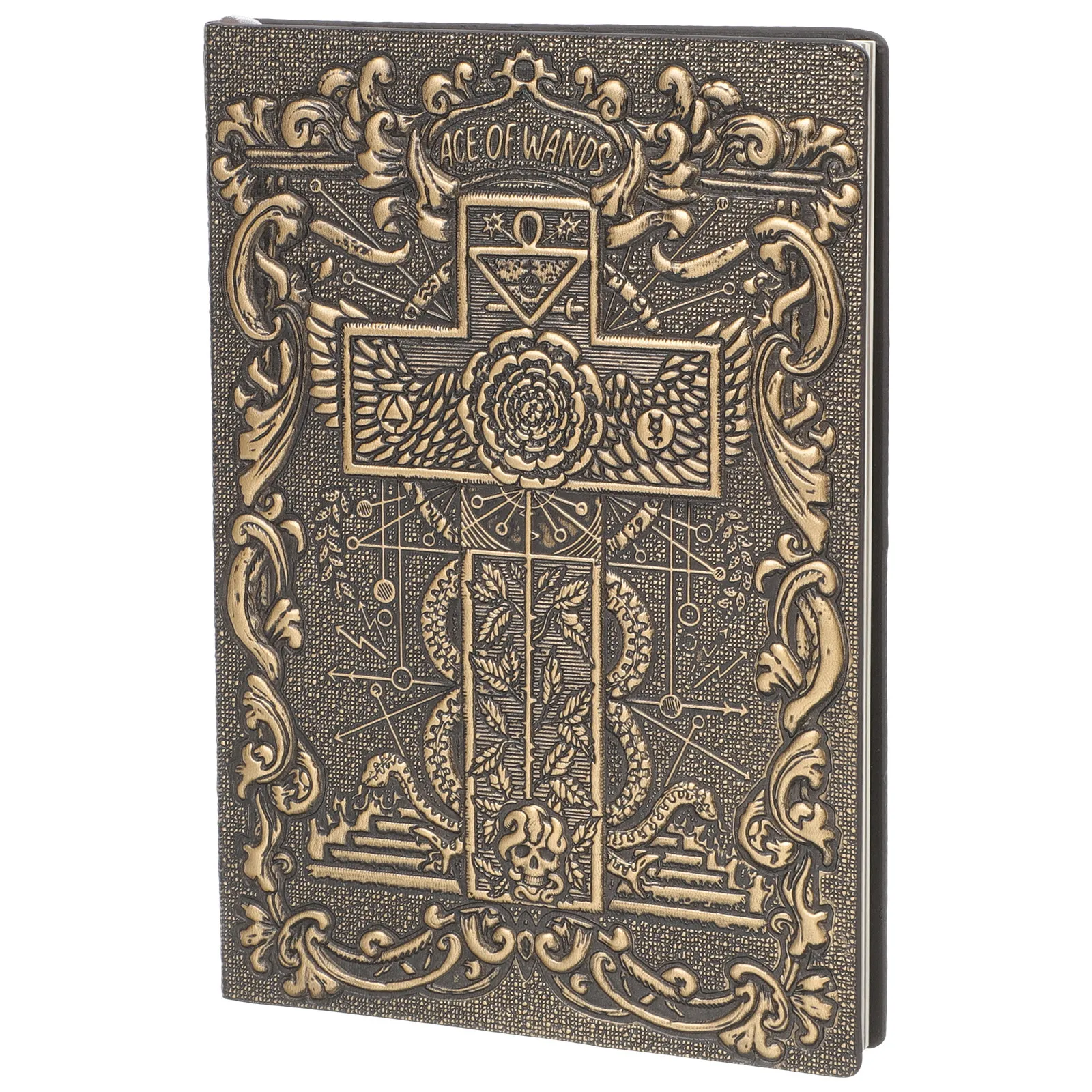 Vintage Embossed PU Journal Compact Sketchbook Retro Travel Diary Blank Notebook for Writing Drawing Planner