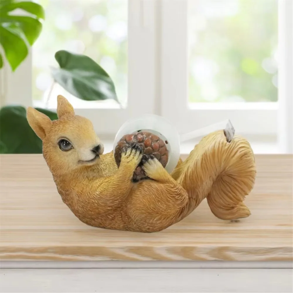 Cartoon Squirrel Tape Holder Animal Shaped Resin Squirrel Tape Dispenser Eco-friendly Squirrel Desktop Ornaments DIY Decoration