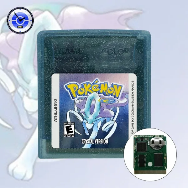 Cartuccia per videogiochi GB/GBC RTC Pokemon blu/cristallo/verde/oro/rosso/argento/giallo con batteria versione USA