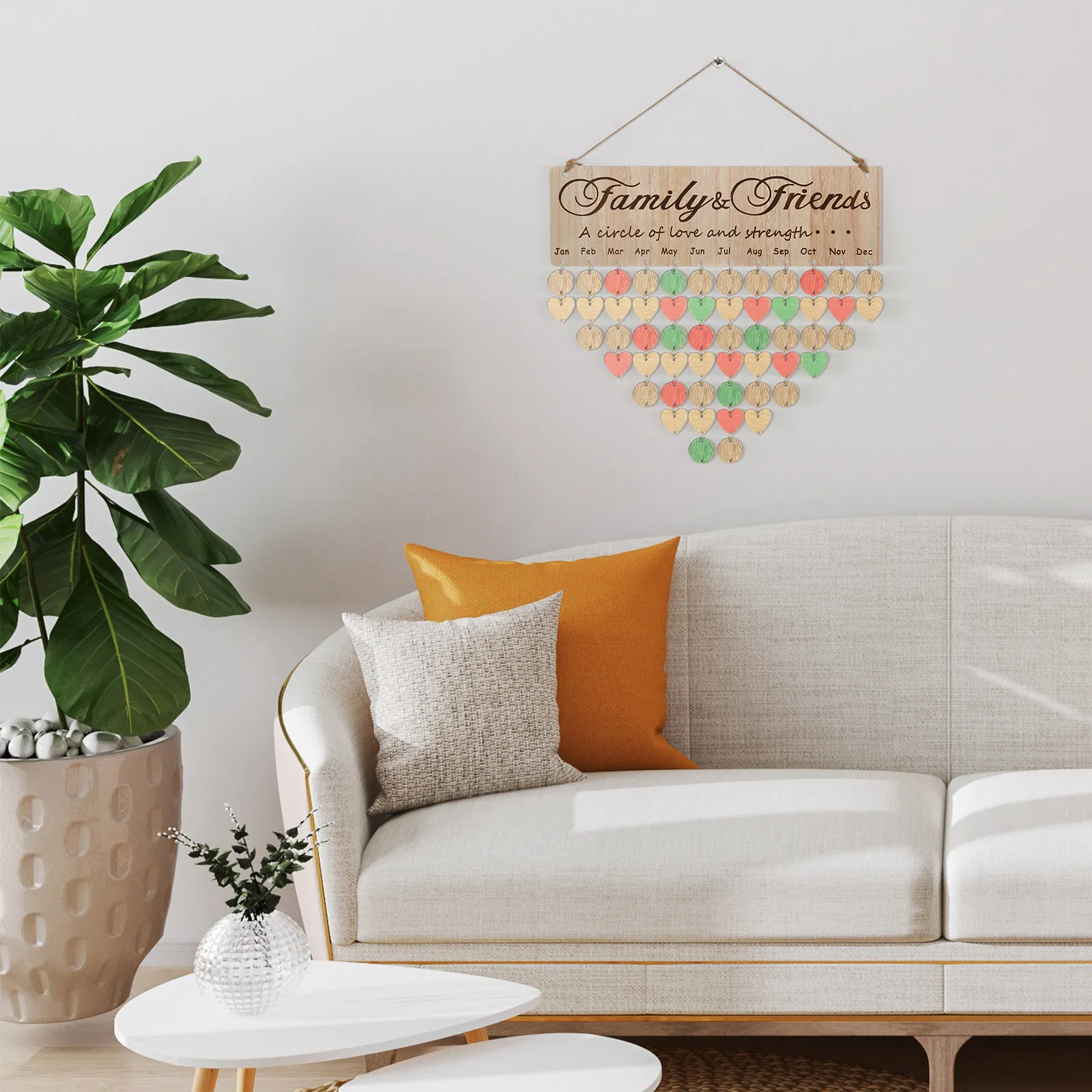 

Деревянный календарь для семьи и друзей, доска для напоминаний о днях рождения, настенный декор в скандинавском стиле, деревянный календарь-блок для самостоятельного оформления