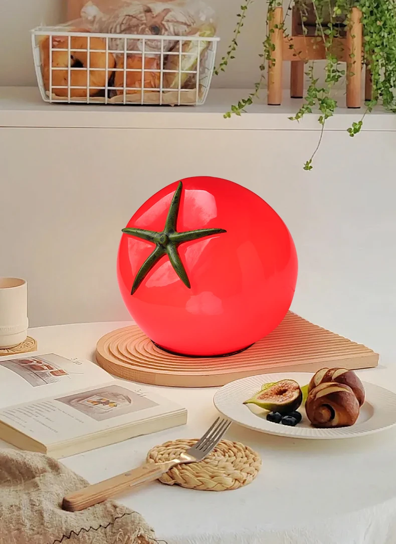 Red Resin Tomato Table Lamp Lovely Home Atmosphere