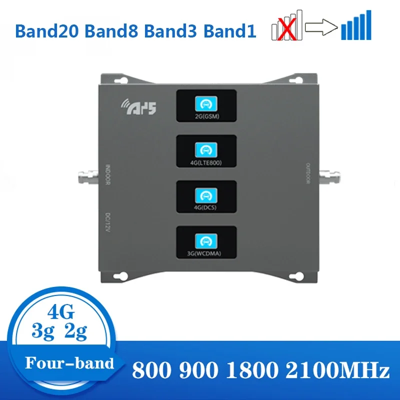 Signal Booster 2G 3G 4G Cellular Signal Amplifier 4G Cellular Amplifier LTE Band20 800 900 1800 2100 2600 Mobile Repeater Set