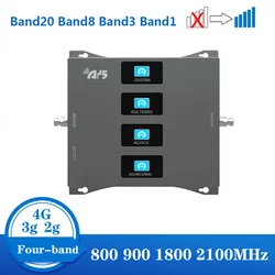 Signal Booster 2G 3G 4G Cellular Signal Amplifier 4G Cellular Amplifier LTE Band20 800 900 1800 2100 2600 Mobile Repeater Set