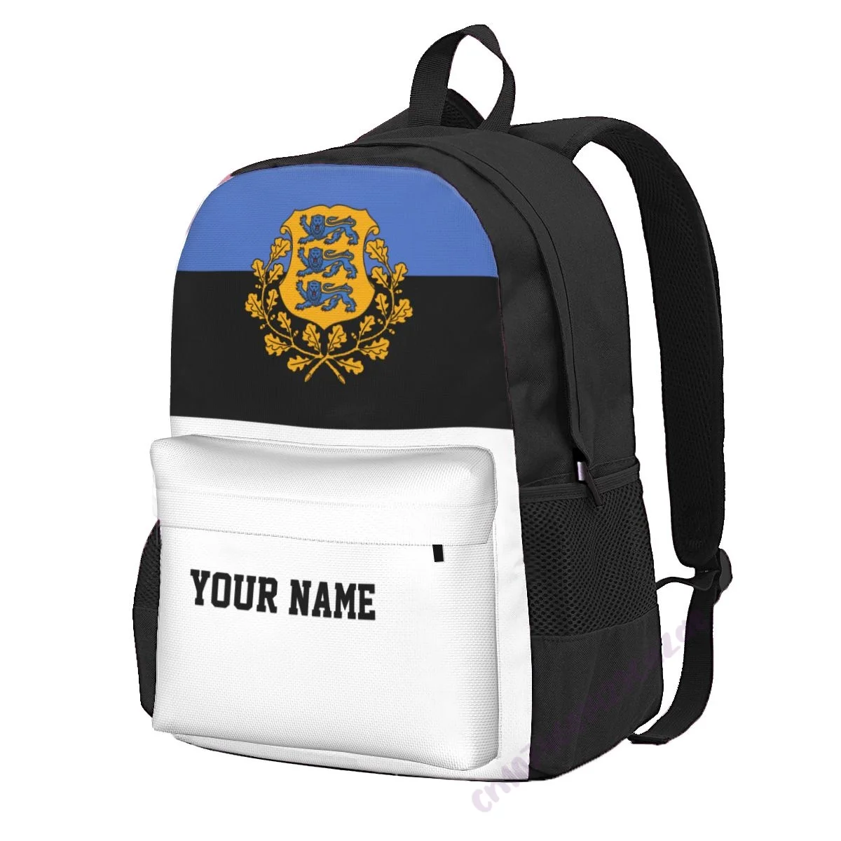 

Custom Name Estonia Flag Polyester Backpack For Men Women Travel Bag Casual Students Hiking Travel Camping