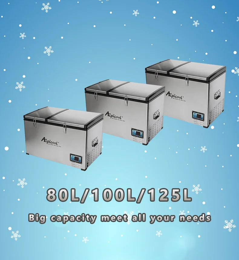 2 in 1 Design Compressor Car Fridge Dual Zone Camping Fridge for Car