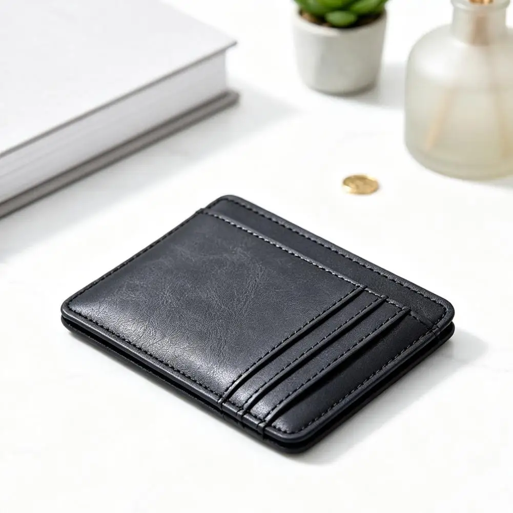 Slim Card Holder for Men, Minimalist Credit Card Holder with ID Window,Pocket Wallet for Business Cards Bank Cards