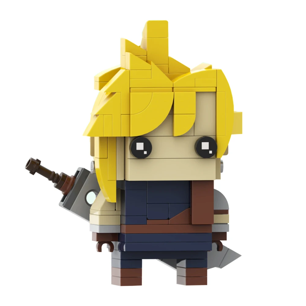 MOC Cloud Strife (FFVII) modello Brickheadz periferiche di gioco Building Block giocattoli educativi per regalo di compleanno per bambini