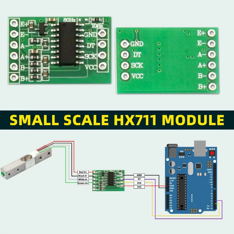 5/10 sztuk HX711 wzmacniacz ogniwa obciążnikowego Breakout czujniki wagowe moduł reklamowy przetwornik analogowo-cyfrowy dla mikrokontrolera — zdjęcie produktu 2