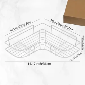 Badezimmerregal Duschregal Shampoo Aufbewahrungsregal Küche Küche Single Single ohne Perforator Wandregal Badezimmerzubehör 10 Hauptkleiderschrankregal - №7