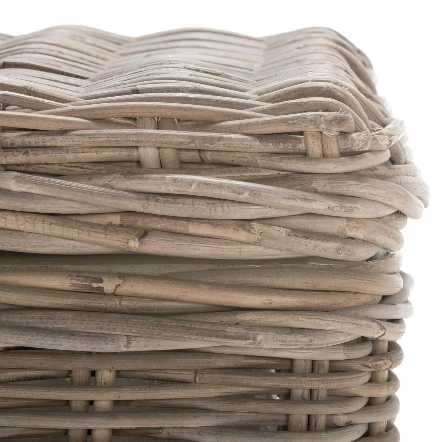 Home Collection – Natural Wicker Storage Bench, Rustic Rattan Bench with Hinged Lid for Bedroom or Entryway,, Customized