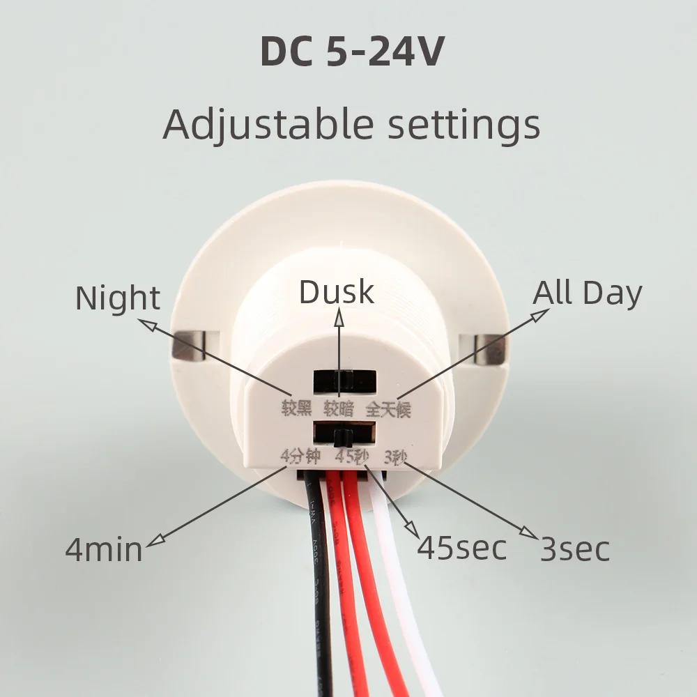 DC5V 12V 24V 36V adjustable PIR Motion Sensor Switch Movements Detector for Led Lamp Automatic Touchless Light-sensing On-Off