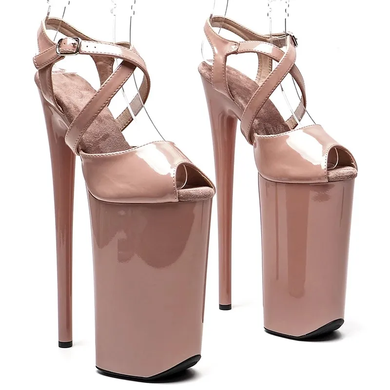 

Lady 26CM / 10inches Patent PU fashion Platform High Heels Sandals Women's Pole Dance Shoes 024