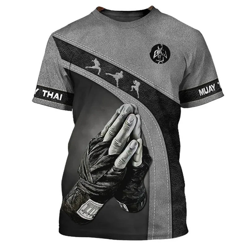 

3D Boxing Muay Thai Printing T Shirt Children Fashion Sports Streetwear Short Sleeves Cool Hip Hop Harajuku Clothing Summer Tops