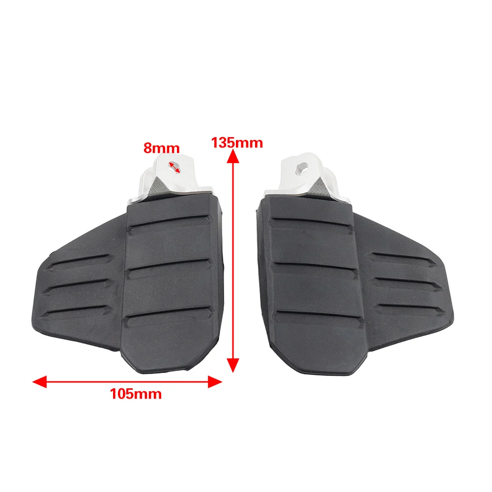 2Pcs Motorcycle Front Driver Footrests Foot Pegs Mount For Honda Goldwing GL 1800 Gold Wing GL1800 2018-2024 Aluminum+Rubber