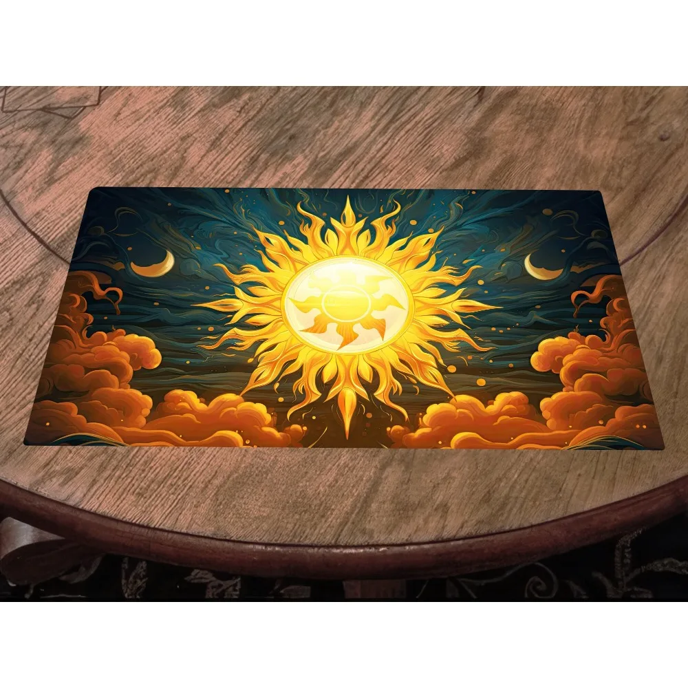White Mana Sun - MTG Playmat – Fantasy TCG Mat, Colorful/Sharp Print desk accessories	 alfombrillas para escritorio tapis