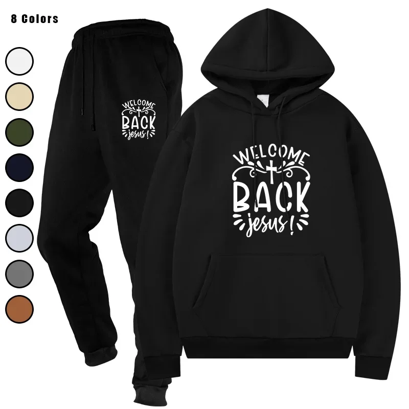 

Men's Hoodies + Pants Two Pieces Sets Fashion Sports Suits Tracksuit Running Casual Sweatshirts Sweatpants Men's Clothing