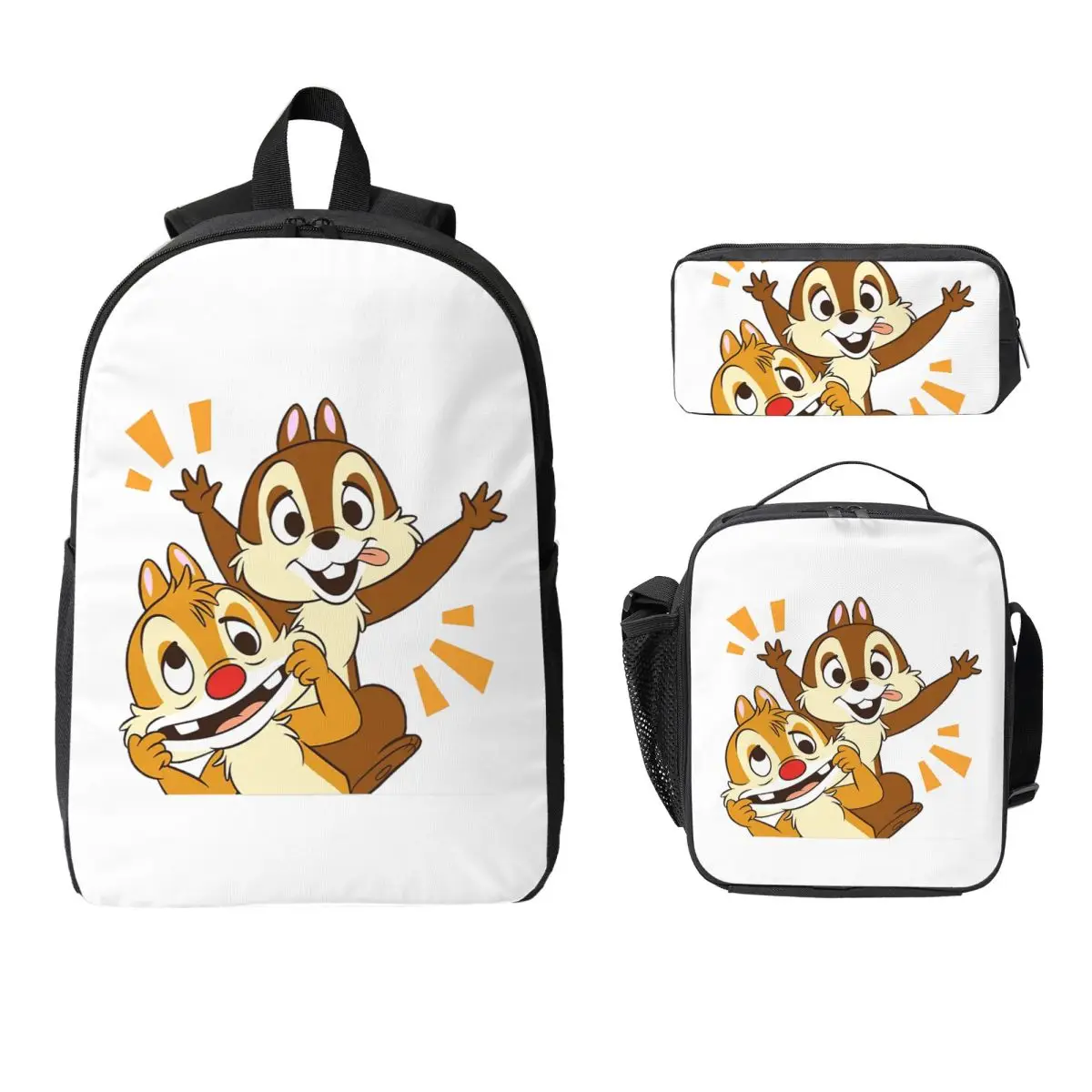 

Рюкзак Chip 'N' Dale Park Life, студенческий рюкзак для мальчиков и девочек, школьная сумка, компьютерная сумка на плечо, 3 шт., изолированная сумка для обеда, пенал