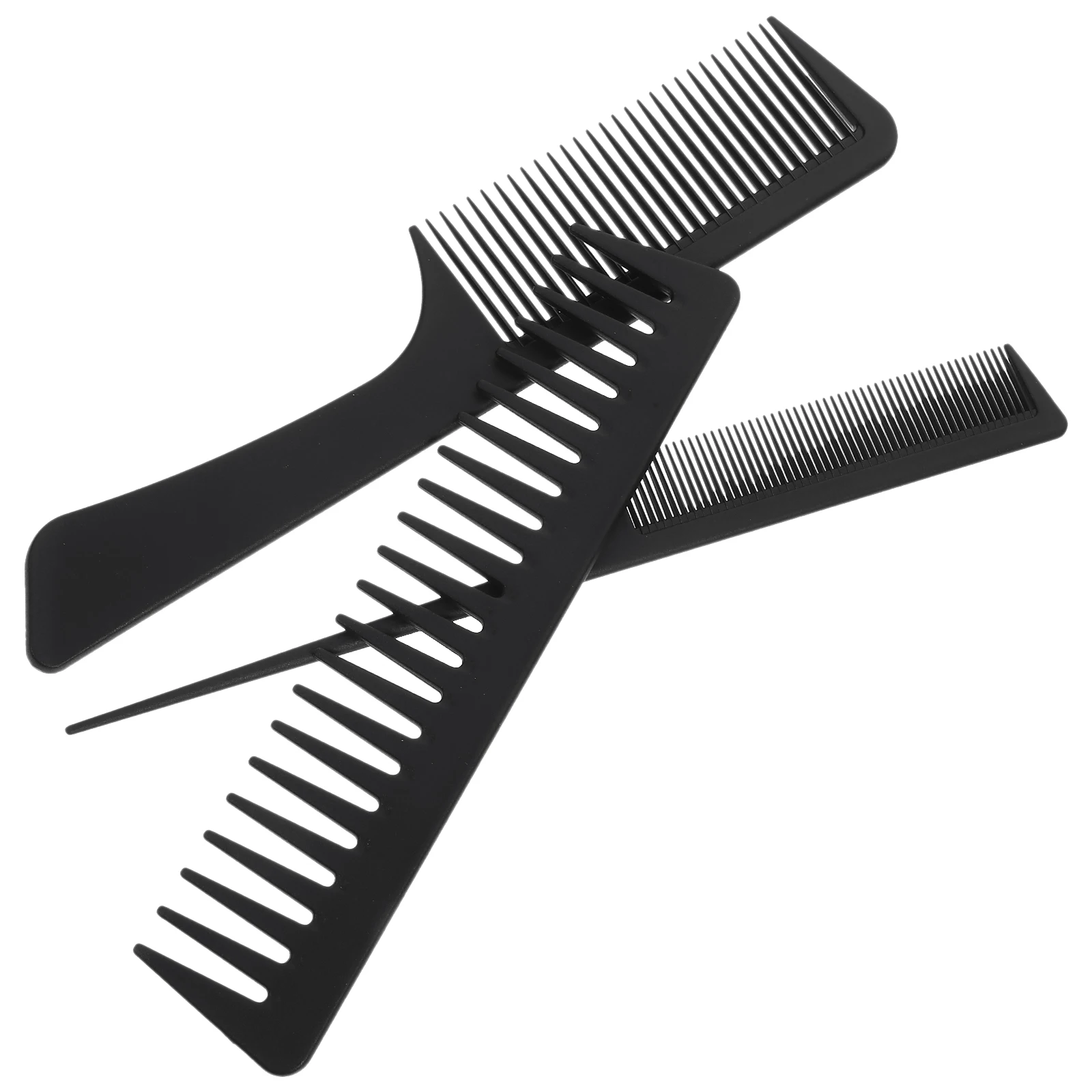 

1 set Anti Static Comb Hair Combs Women Men Styling Cutting Tool Fine Wide Tooth Black Lightweight Detangling Stable Straight