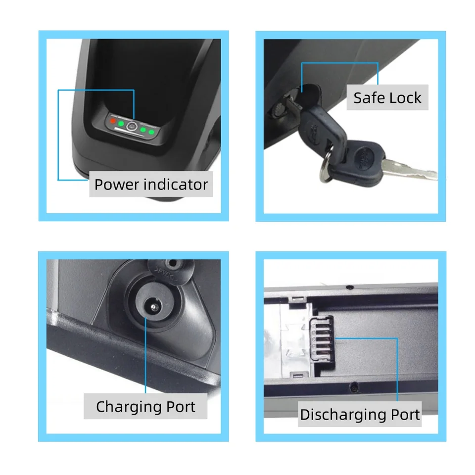 HL Plus Down Tube Electric Bike Battery 48V 13ah 15ah 17.5ah 20ah