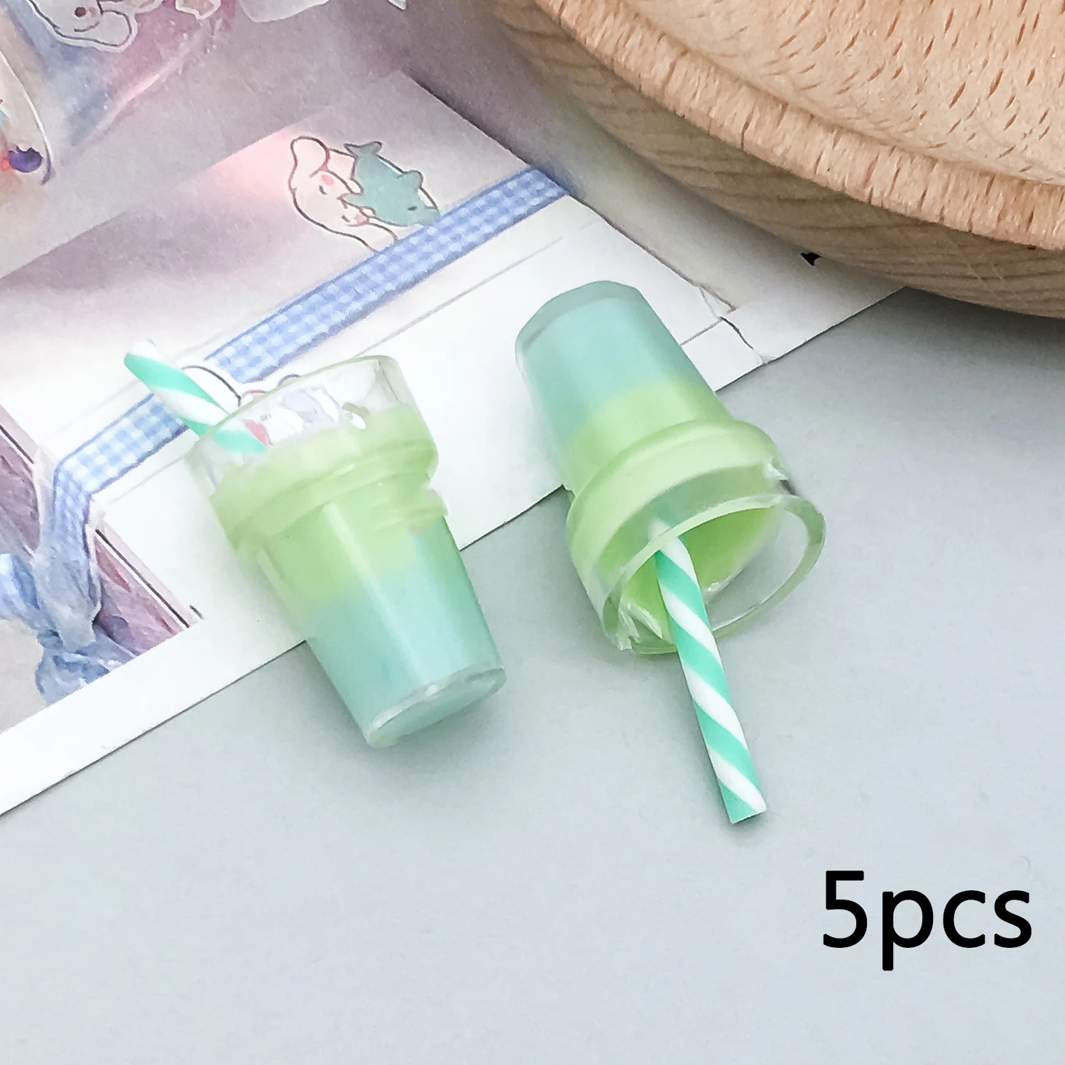 Resin Milkshake Cup Charms for DIY Keychain & Earrings