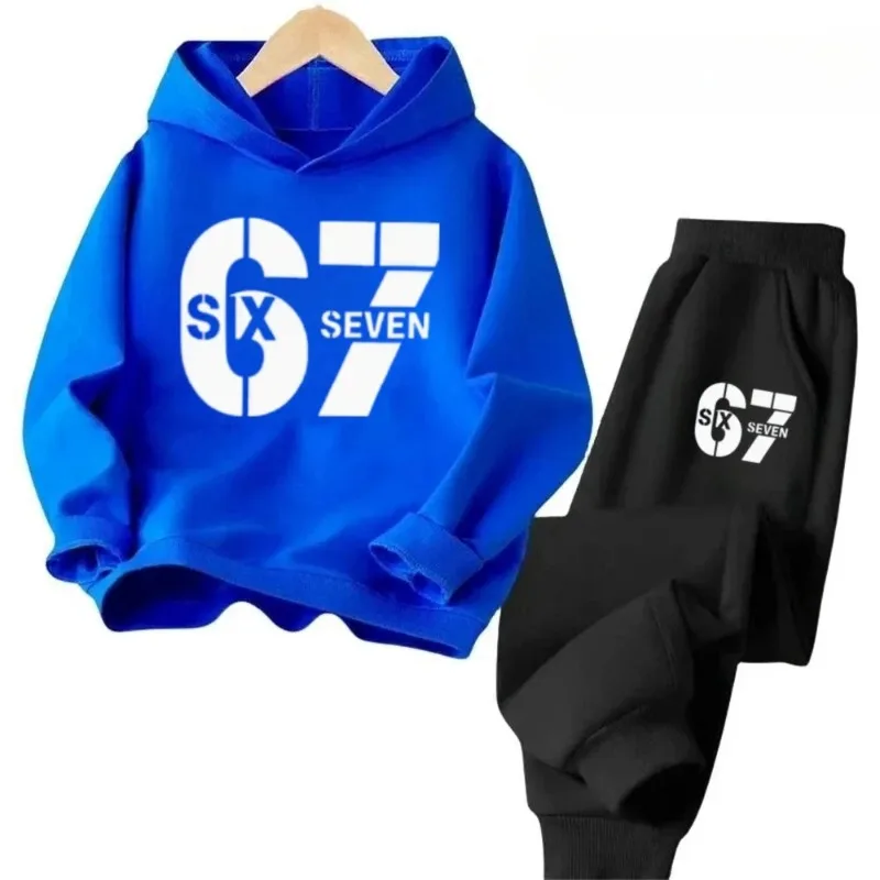 

Digital 67 Image Print Hot Selling Set Hooded Sweatshirt+pants Sportswear Casual Wear Suitable for Students' Daily Campus Wear