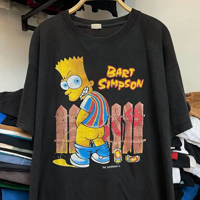 The Simpsons Letter T-Shirt, Combed Cotton, Soft and Breathable, Oversize for Couples, Trendy and Cool Tee for Cosplay Costume