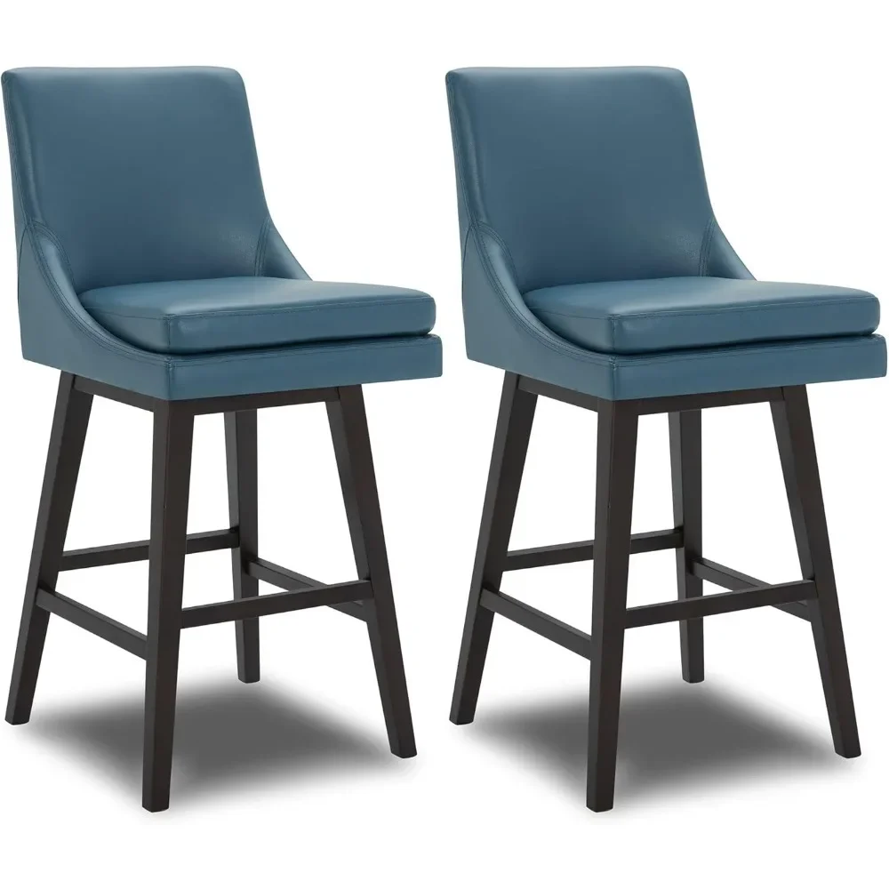 Bar Height Swivel Barstool with Back Set of 2, FSC Certified Upholstered Bar Stool, 30.7