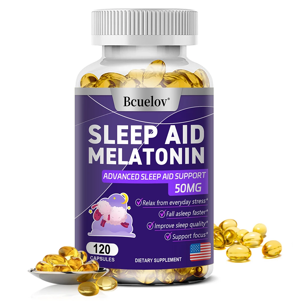 Melatonin-25-mg-Kapseln mit L-Theanin, fördert den Schlaf, hilft bei der Geist zu beruhigen, verbessert die Stimmung und entspannt den Körper und den Geist