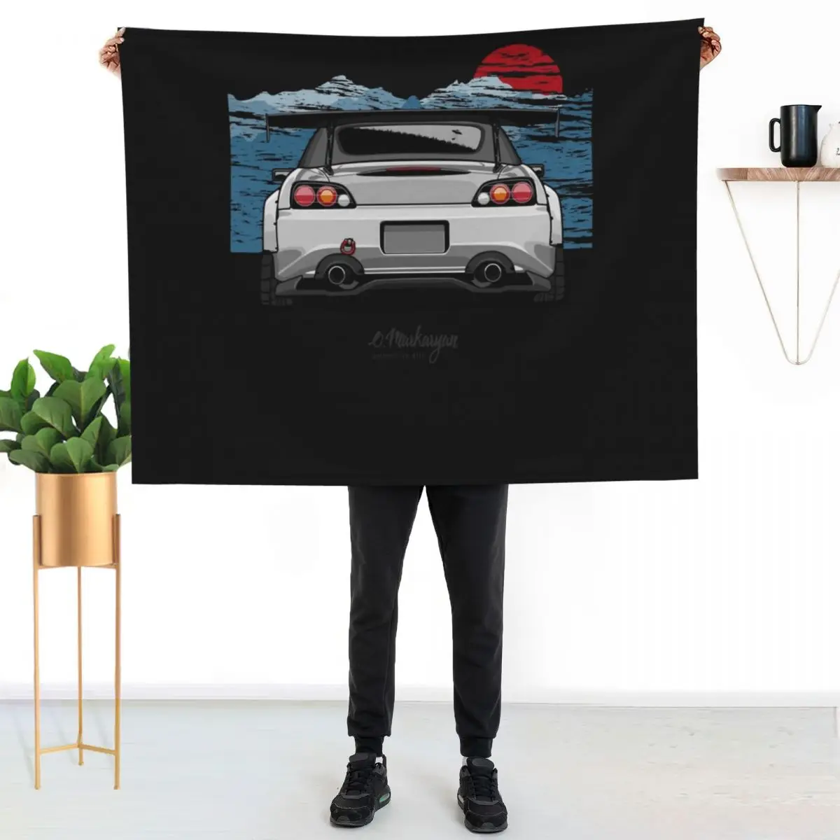 

S2000 (white) Essential T-Shirt.png Throw Blanket Spring Fall Cozy Throw Blanket for Couch