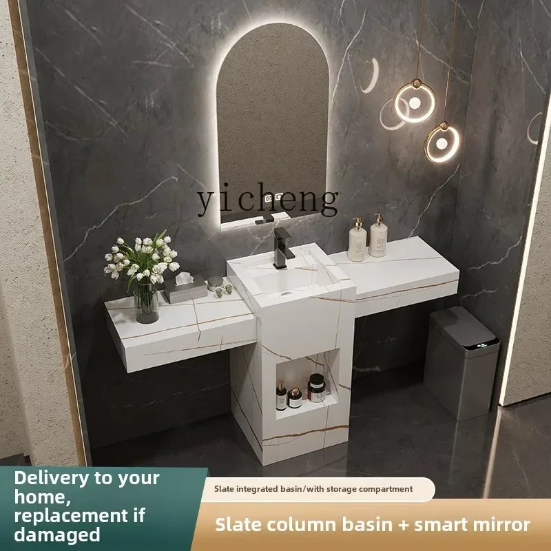 

Y1 rock slab column basin integrated washbasin column type washbasin outdoor marble