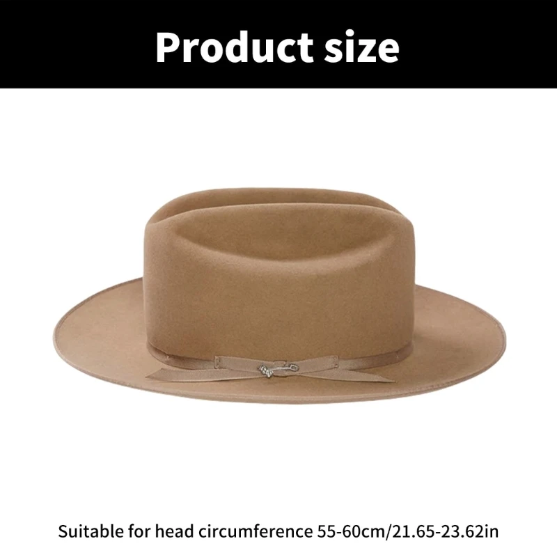 Wool Homburg Cowboy Hats Exotic Hat for Women Men Photo Props Western for Men Women Unisex Wear Headwear