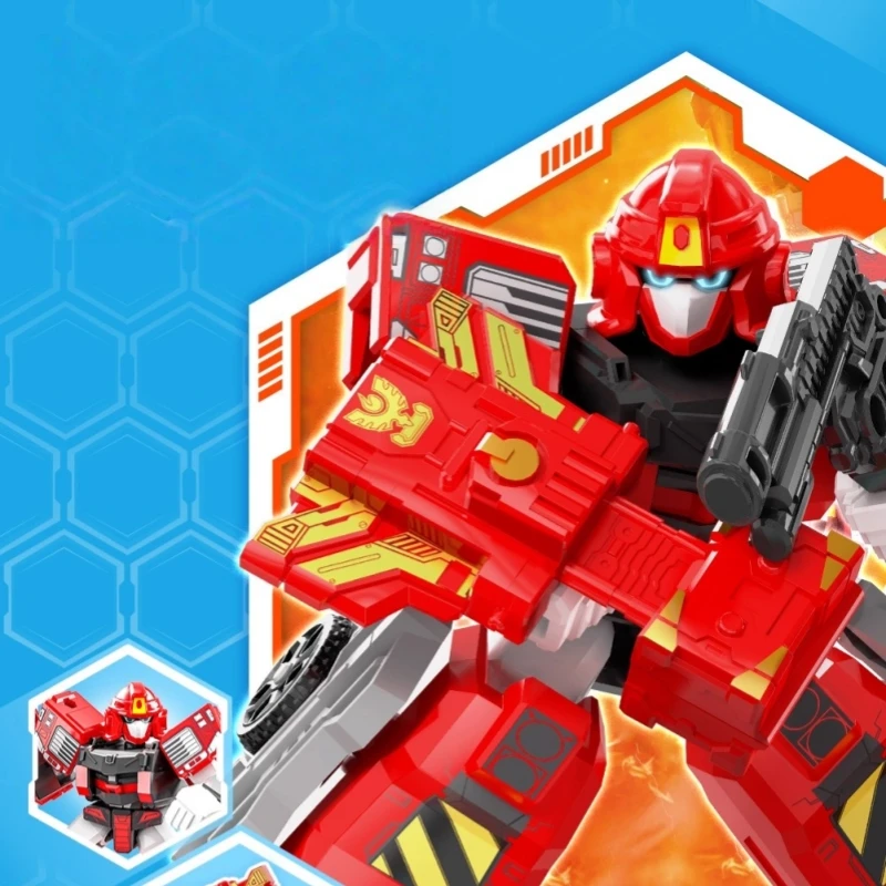 SEMBO METAL CARDBOT اللبنات الأزرق شرطي تجميعها نموذج الحلي الرسوم المتحركة الطرفية لعب الأطفال هدية عيد ميلاد