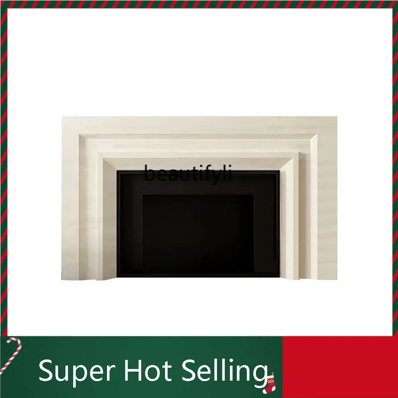 

D071 Simple Solid Wood Home Entrance Cabinet Simple Living Room Background Wall Curio Cabinet Classic Distressed Fireplace Mante