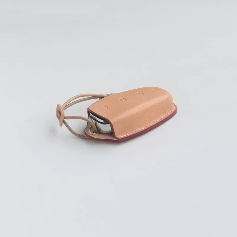 for BYD Tang Song Qin e2 Dolphin Handmade Leather Key Cover Simple Personalized Key Bag Ring Shell Accessories