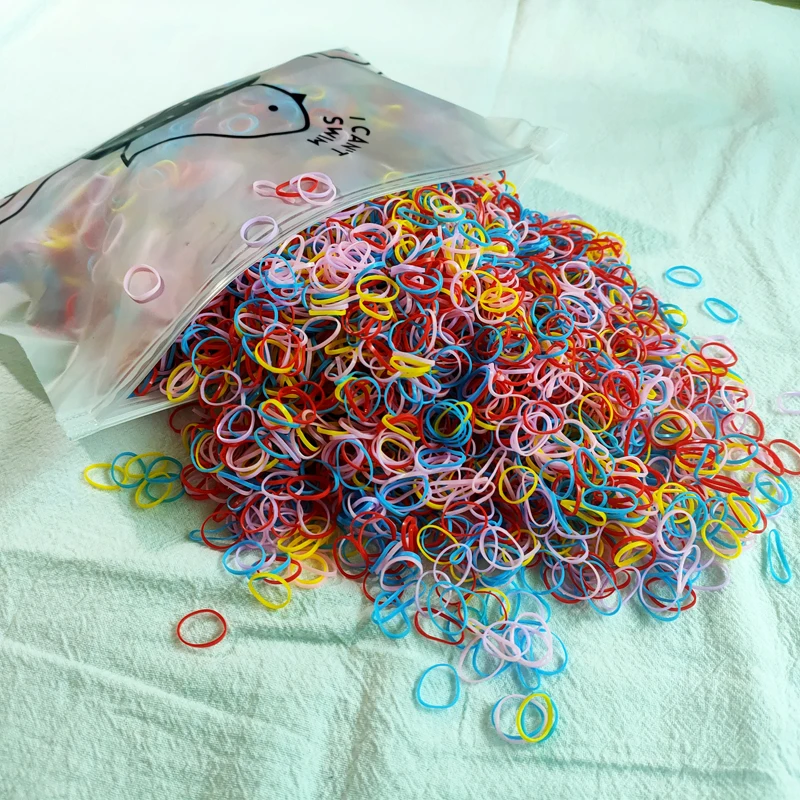 500 stücke Mädchen Bunte Einweg Gummiband Elastische Haarbänder Stirnband Kinder Pferdeschwanz Halter Bands Kinder Haar Zubehör – Detail 11