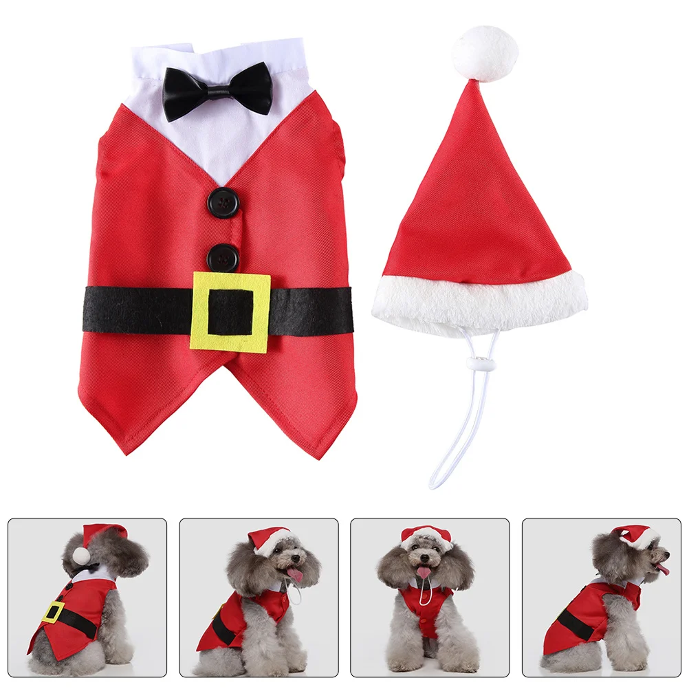 

Christmas Dog Clothes Xmas Pet Costume Set Warm Comfortable Soft Material Adorable Party Decorative Puppy Clothing