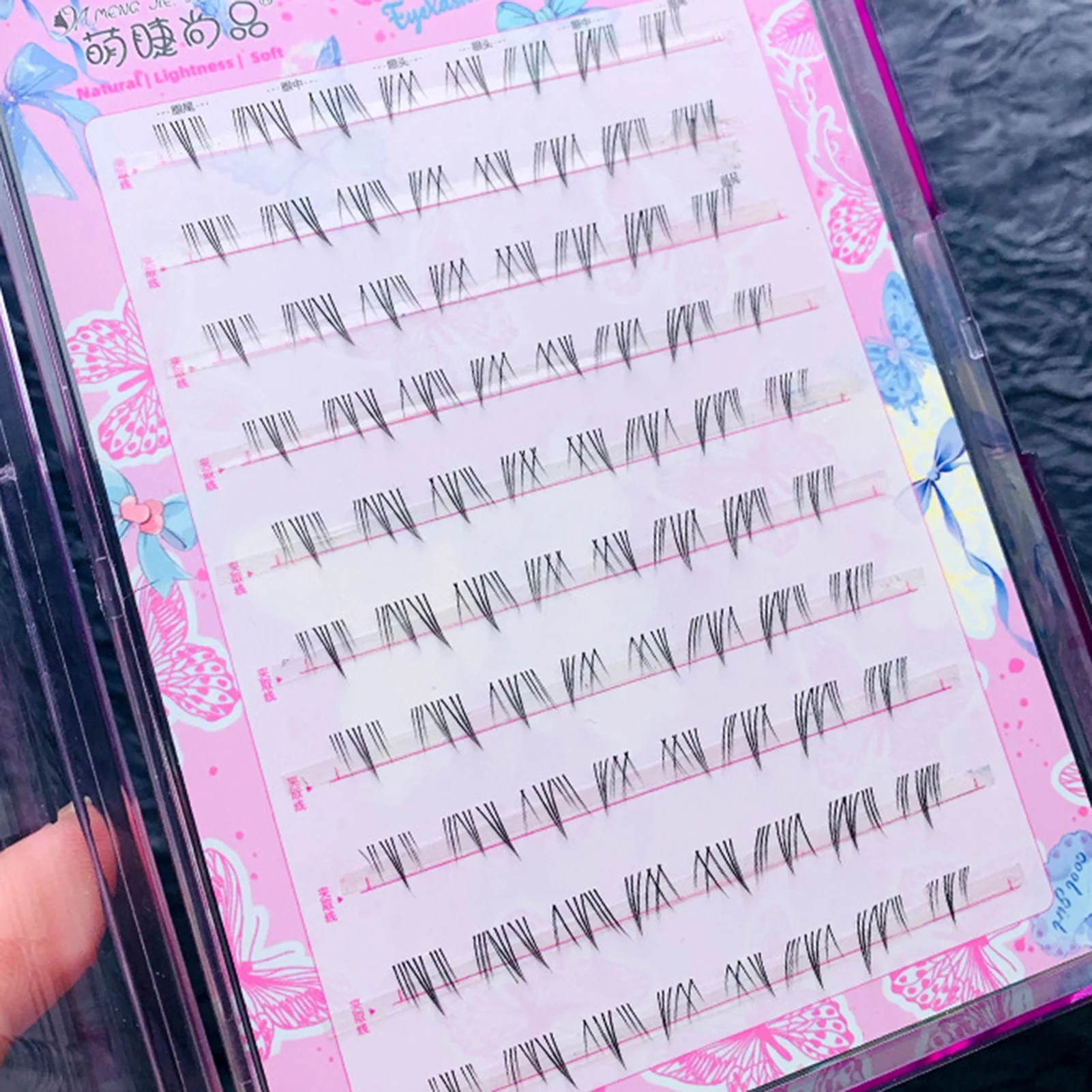 10 Rows 5-6mm Air Lower Eyelashes Fairy Fake LashesSegmented Natural Under Lashes Manga Bottom Lashes Makeup Eyelash Makeup Tool