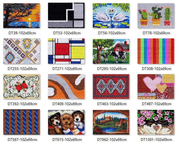 Latch hook rug kits with Pre-Printed Pattern Cross stitch embroidery kit Footprint Carpet with your needlework   69-102 Dogs