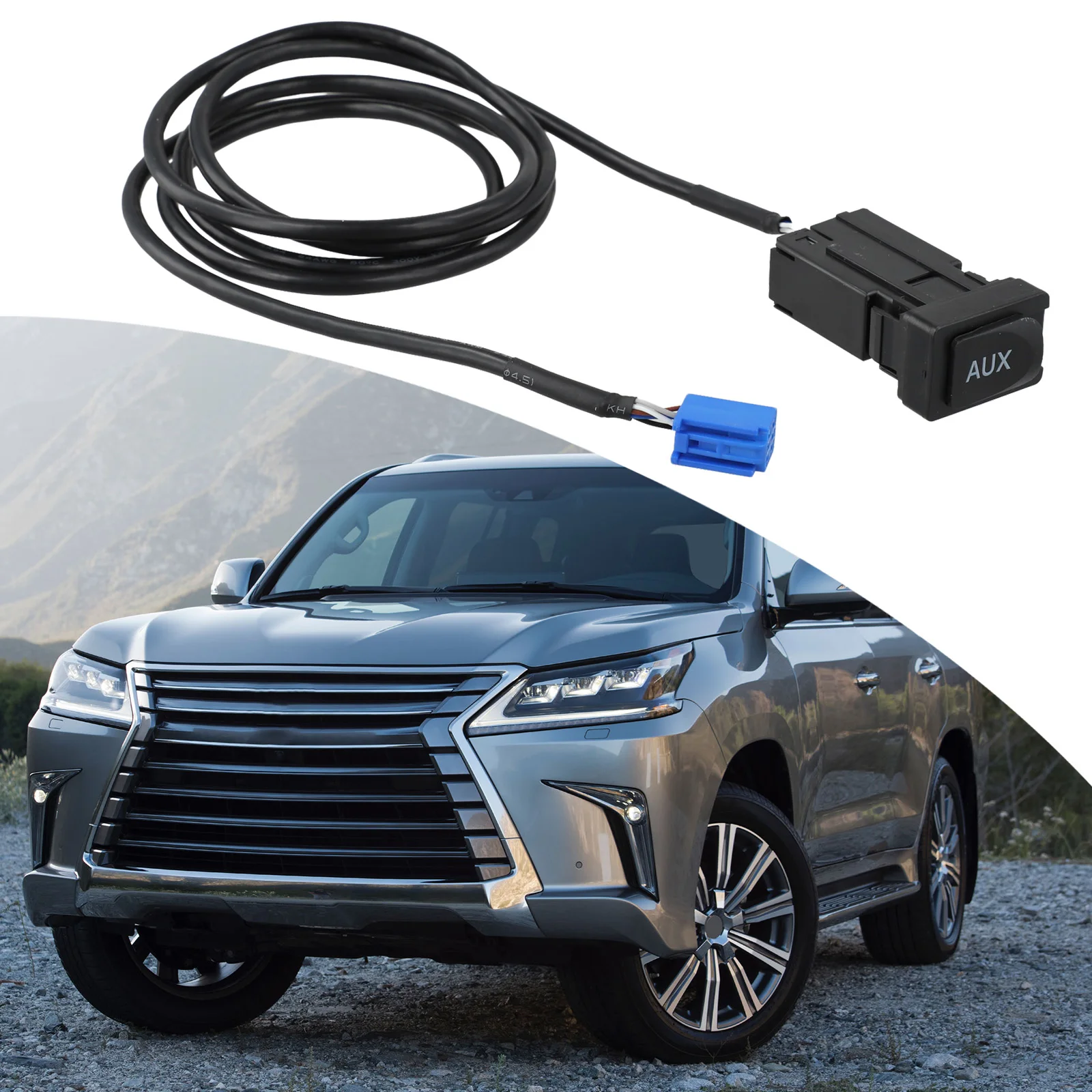 Audio Extension Cable 6Pin Cable 150CM Cable Length 150CM Cable Size 6Pin Connection Center Console Installation For Lexus